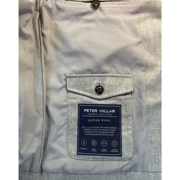 Peter Millar Alpine Wool Hybrid MF24XZ54 Men's Gray Cardigan Jacket Size XL $895 - Picture 9 of 9